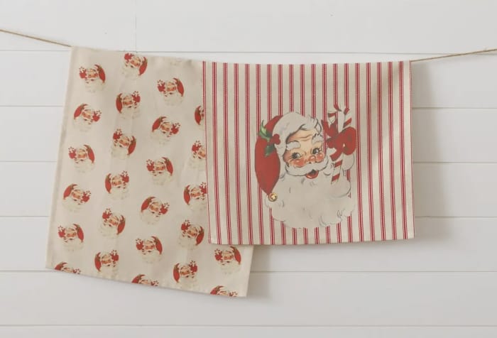 Tea Towels - Vintage Santa