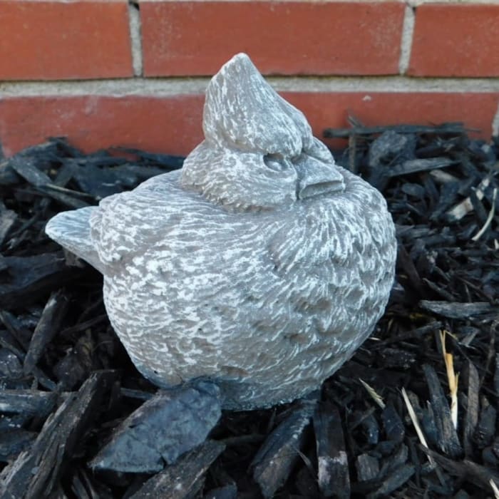Small Fluffy Cardinal Statue