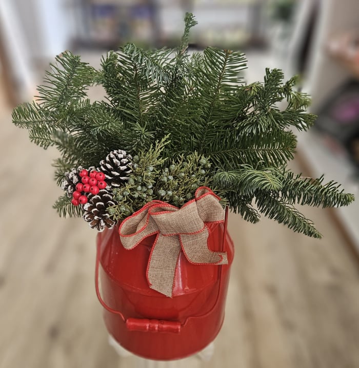 Planter, Red Milk Can 9"