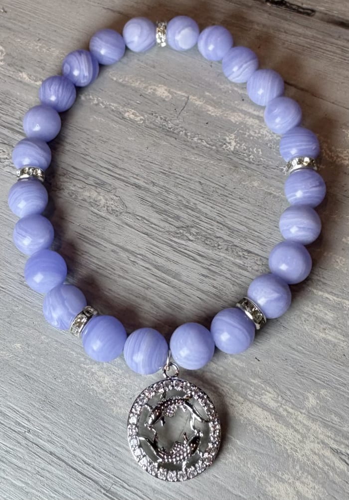 Pisces Blue Lace Agate Bracelet