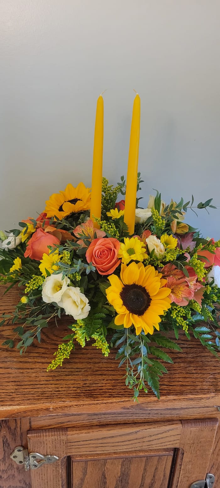 Golden Candle Centerpiece