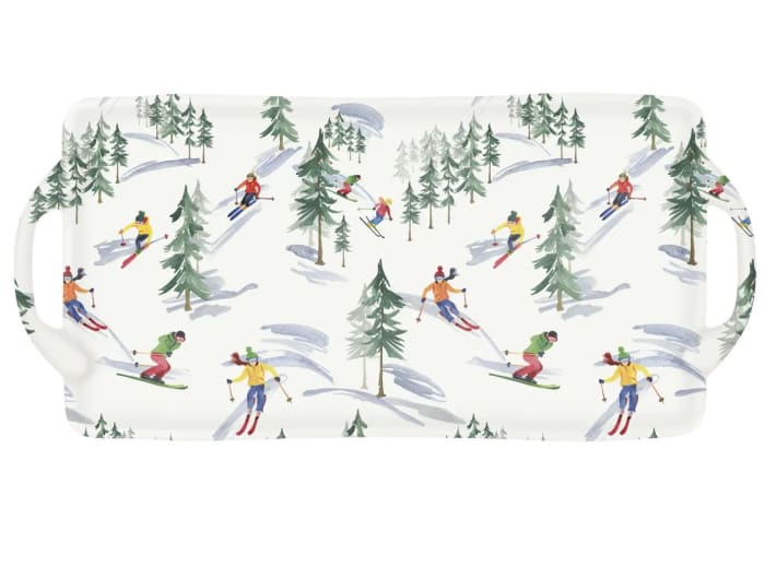 18" Melamine Tray Down the Slope Christmas
