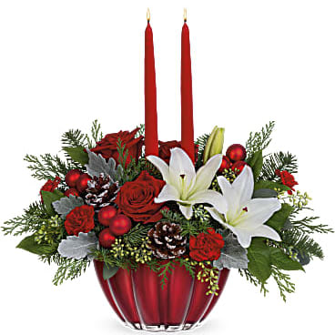 Teleflora's Joyous Christmas Centerpiece