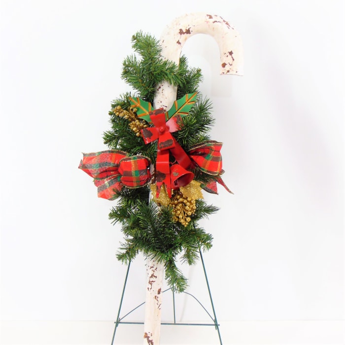 Vintage Style Candy Cane in White