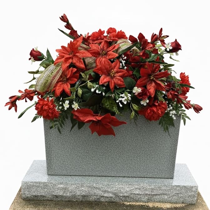 Holiday Cemetery Silk (Artificial) Headstone Spray