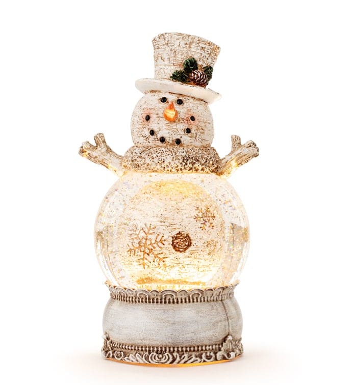 LED Antique Snowman Water Globe