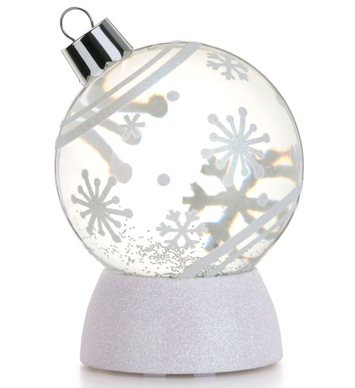 LED Snowflake Ornament Water Globe