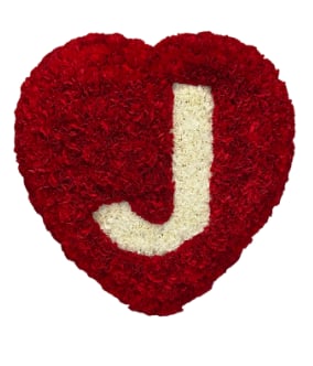 Custom Heart Standing Arrangement with Letter