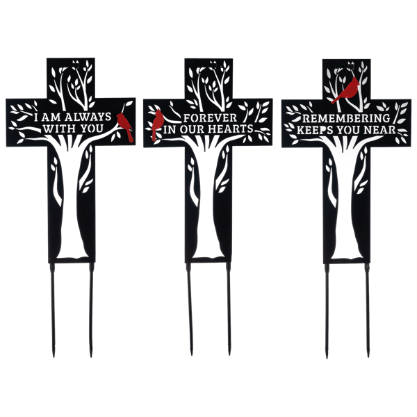 Laser Cut Cardinal Cross Stake