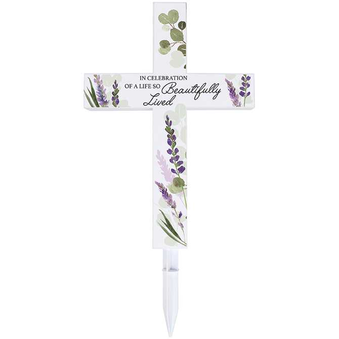 In Celebration Solar Cross Stake