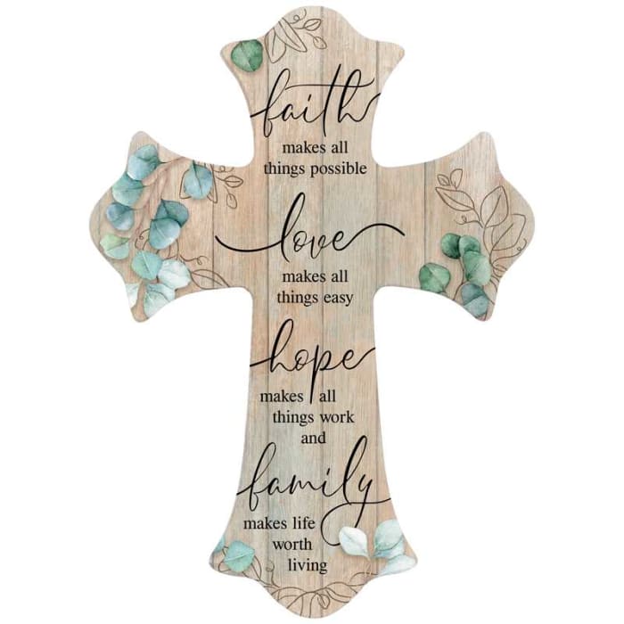 Faith Love Hope Wall Cross