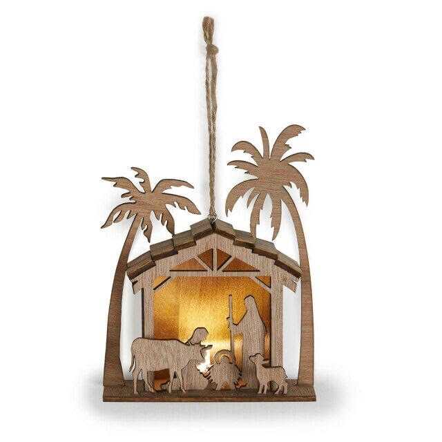 Wooden Nativity Ornament