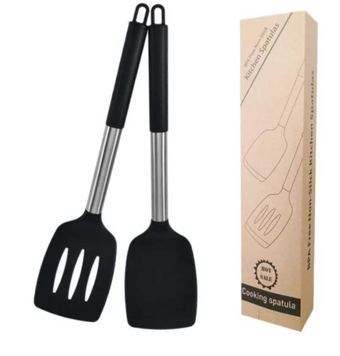 2 Peice Black Spatula Set