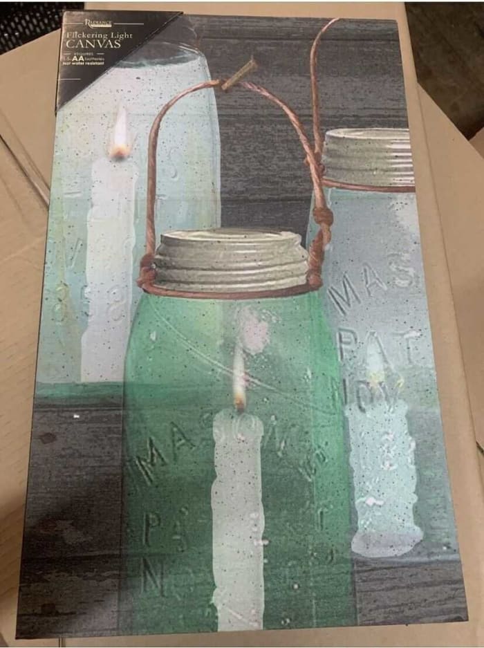 Light Up Mason Jar Canvas