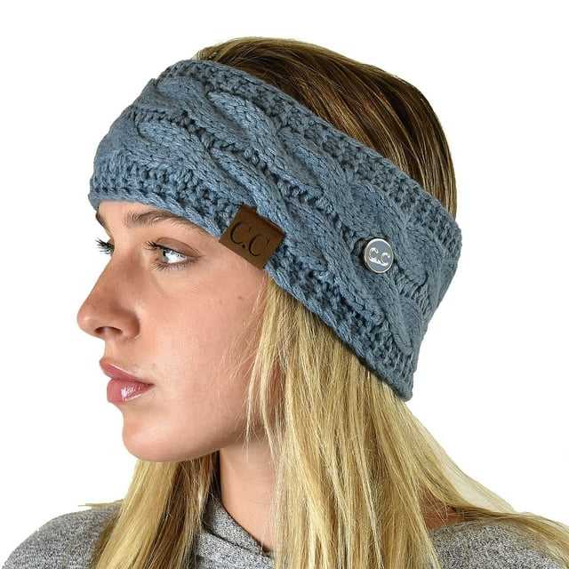 Steel Blue Button Head Band