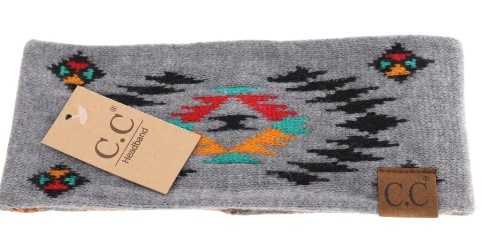 Grey Aztec Head Band