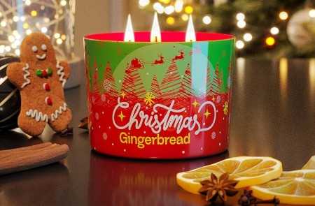 96 North 3 Wick Christmas Gingerbread Candle