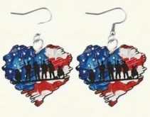 Army Flag Heart earrings