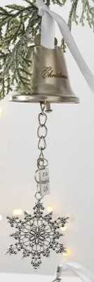 Bell Ornament with hanging snowflake one