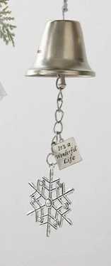 Bell Ornament with hanging snowflake two