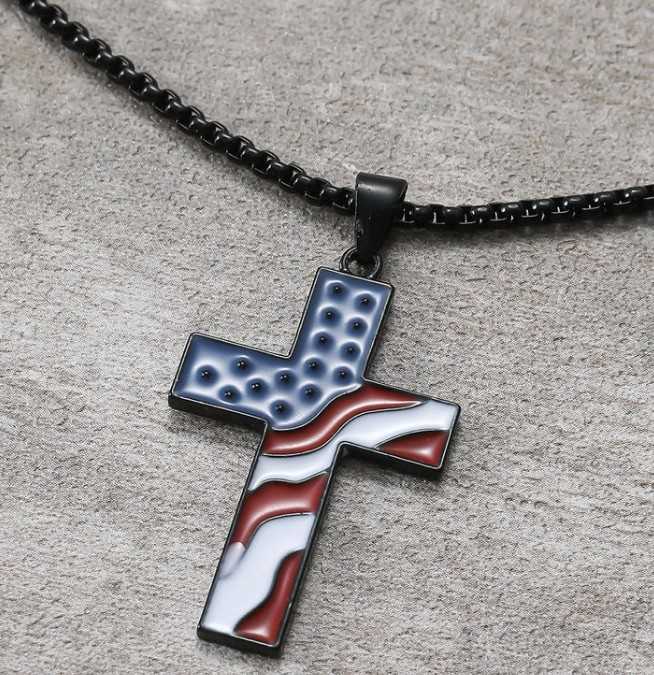 Black Flag cross Necklace