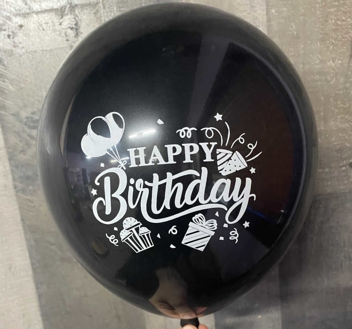 Black Happy Birthday Latex