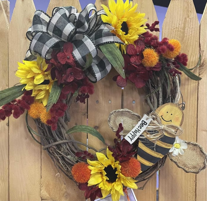 Bumblebee Grapevine Wreath