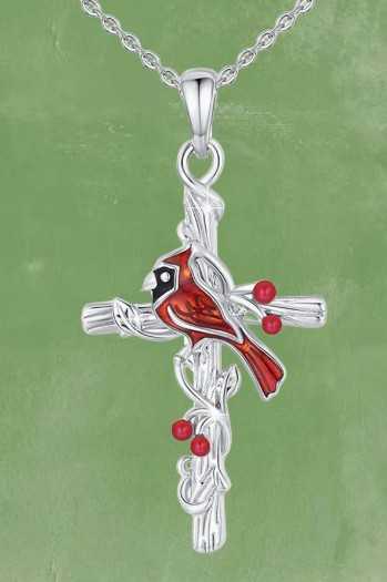 Cardinal Cross Necklace