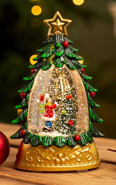 Christmas tree snowglobe with Santa