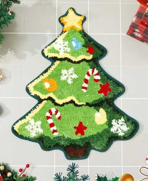 Christmas Tree with Candy Canes Rug