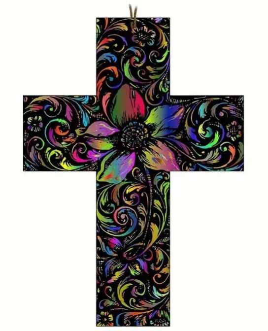 Colorful flower cross