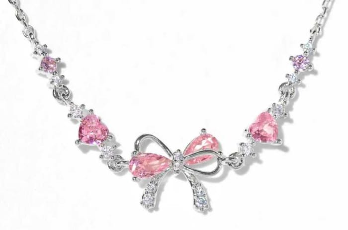 Cute Bowknot Heart Braclet - Silver