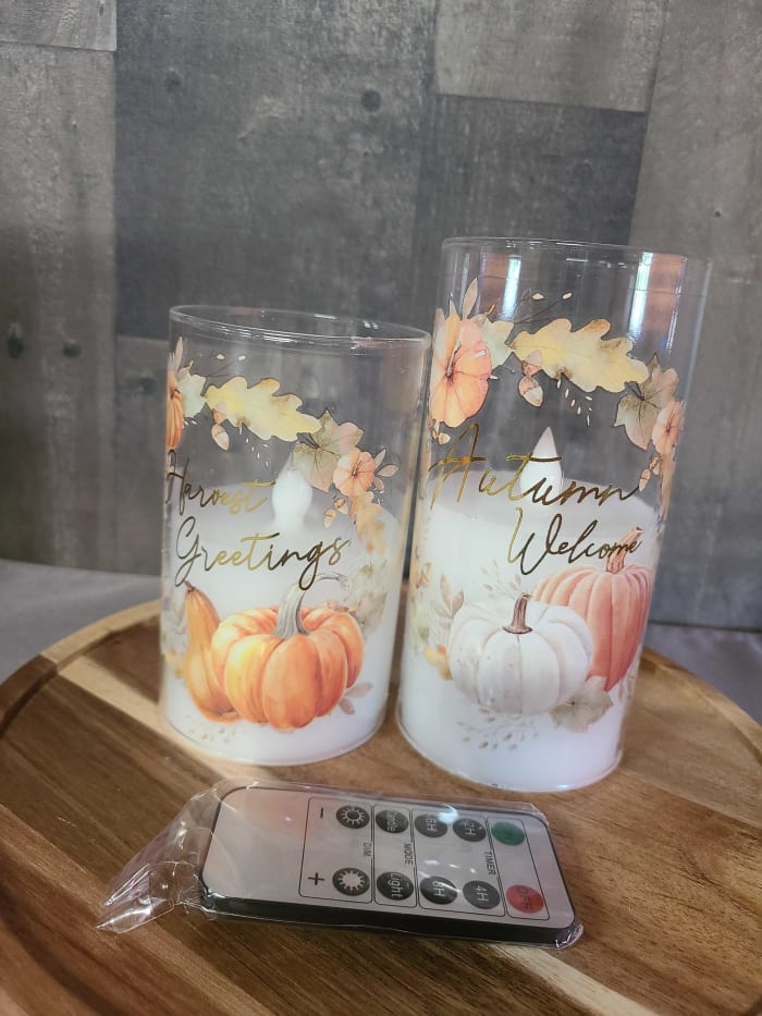 Fall LED Flamless Candle Set