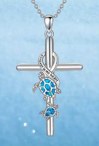 Forever in my heart Turtle Necklace