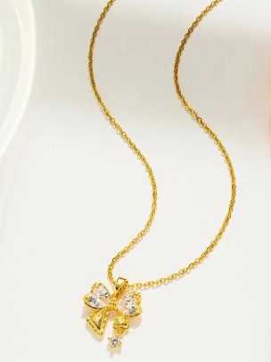Gold Bow Necklace