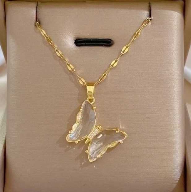 Gold Chain with Clear Butterfly
