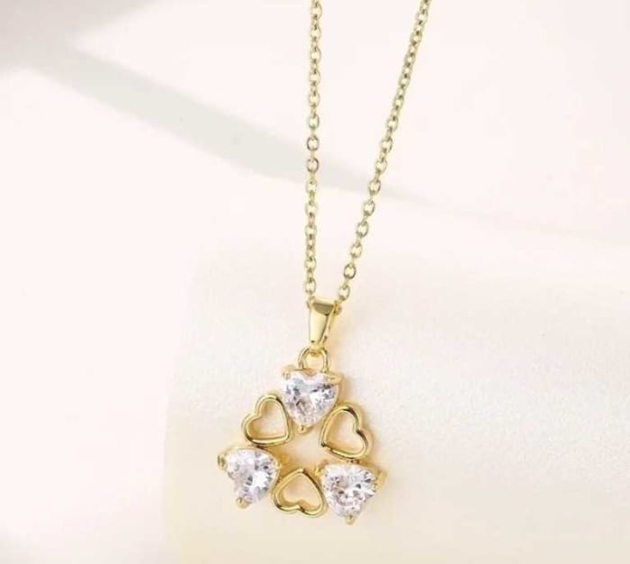 Gold Diamond Heart Necklace