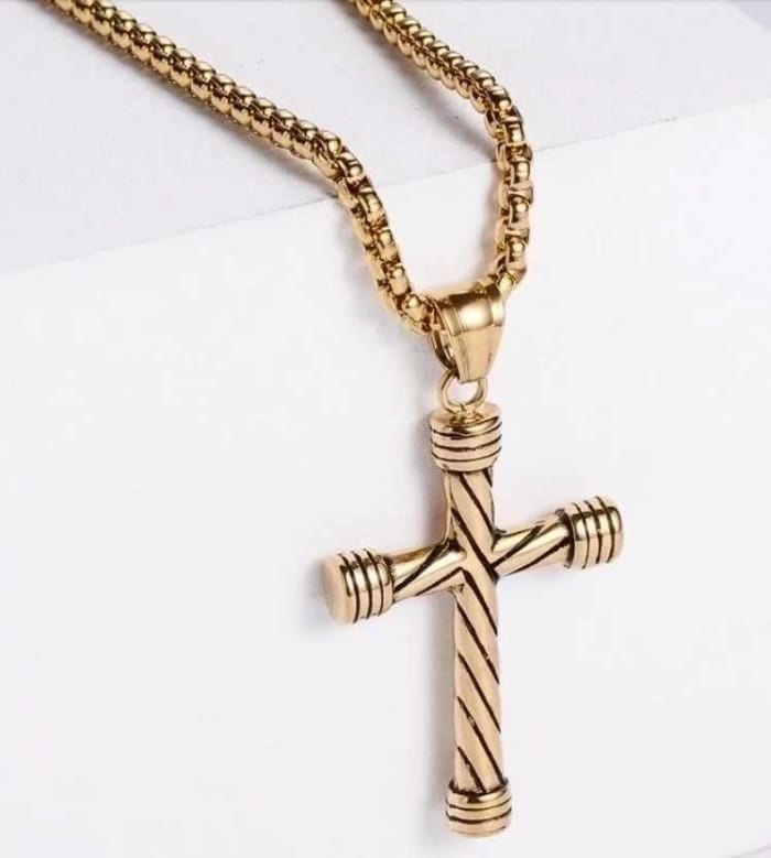 Gold Stainless steel Cross necklace