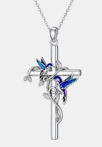 Humming Bird Cross Necklace