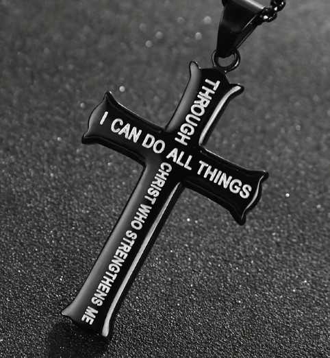 I can Do anything Necklace Black