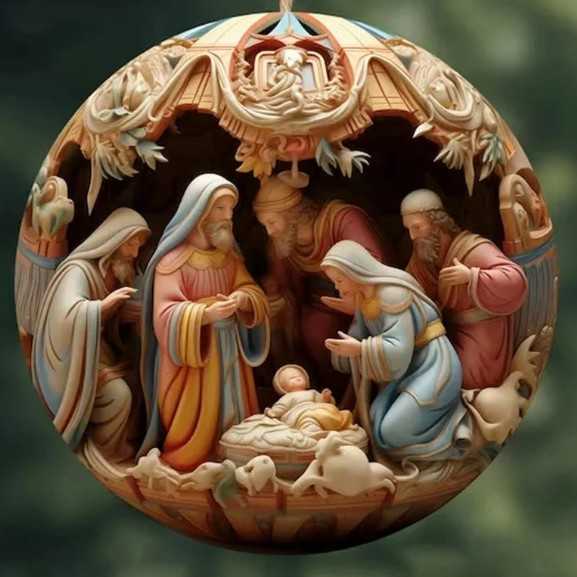 Nativity Christmas Ornament Three