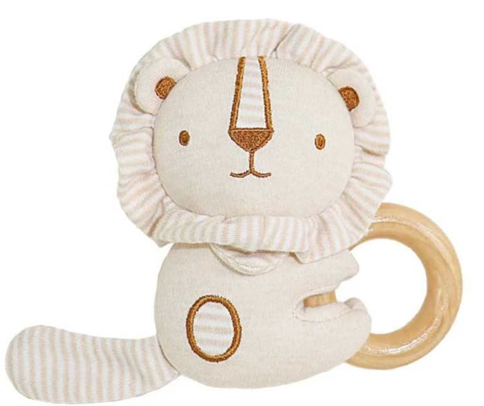 Organic baby Rattle Ring - Lion