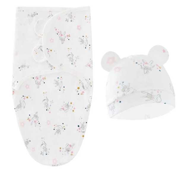 Sleep Sack with Hat White with Bears