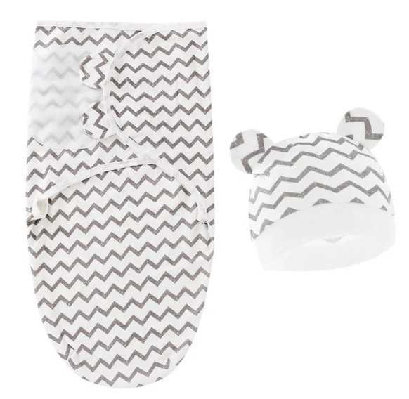 Sleep Sack with Hat Grey Strips