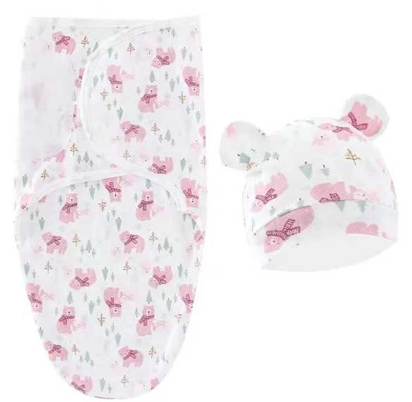 Sleep Sack with Hat White With Bears and Trees