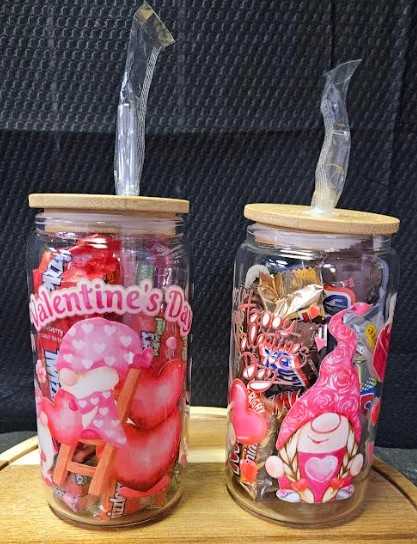 Valentine Glass with Candy