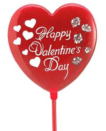 11" HAPPY VALENTINE`S DAY PICK With Roses