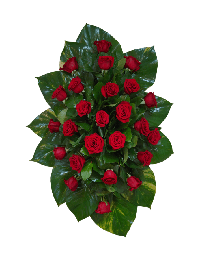 C-11 Corona de rosas con cinta impresa