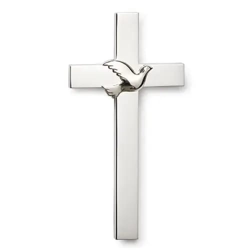 Silver Confirmation Cross with Dove