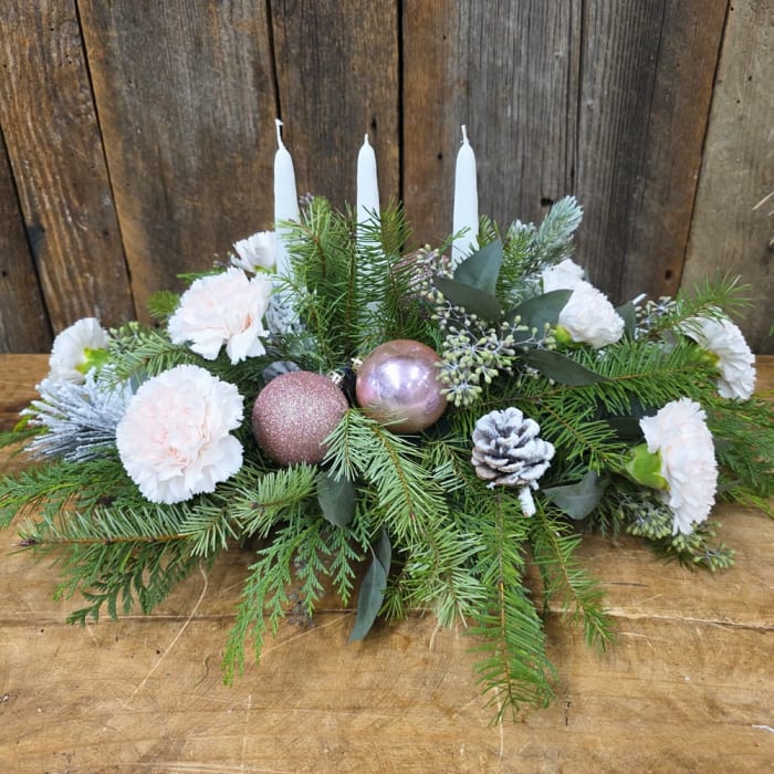 Blushing Beauty Centerpiece w/Candles